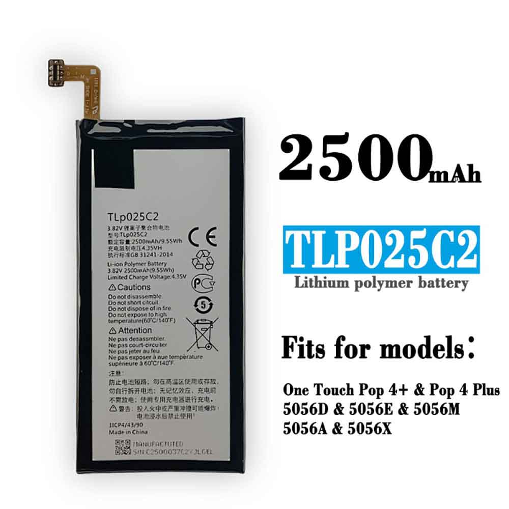 Batería para A3-OT-5046/alcatel-TLP025C2